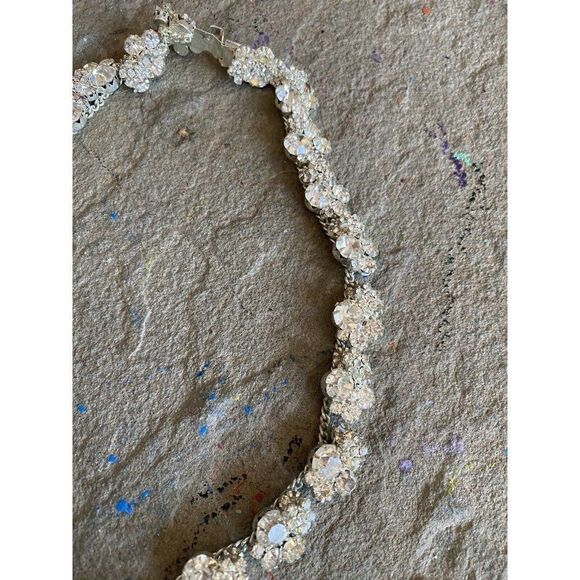 Estate Necklace Rhinestone Glam 1950s NG Collar Beautiful Hollywood - Picture 3 of 10